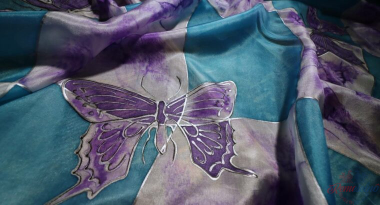 Motýle – hodvábna šatka