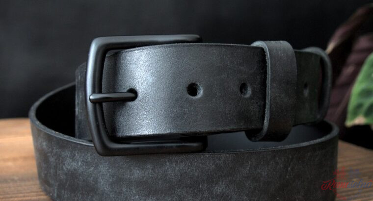 Pánsky kožený opasok Black on Black